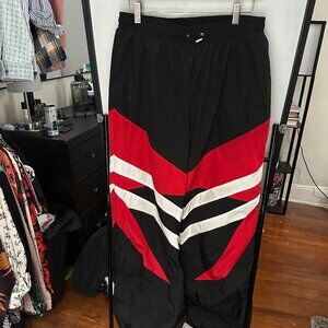 Akira Red & White Cargo Baggy Pants